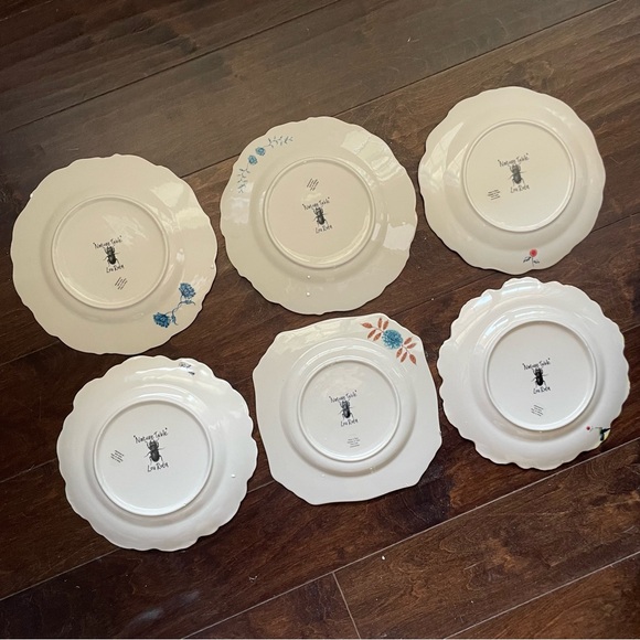 Vintage Anthropologie Lou Rota NATURE TABLE DESSERT PLATE Set of 6 - Picture 11 of 16